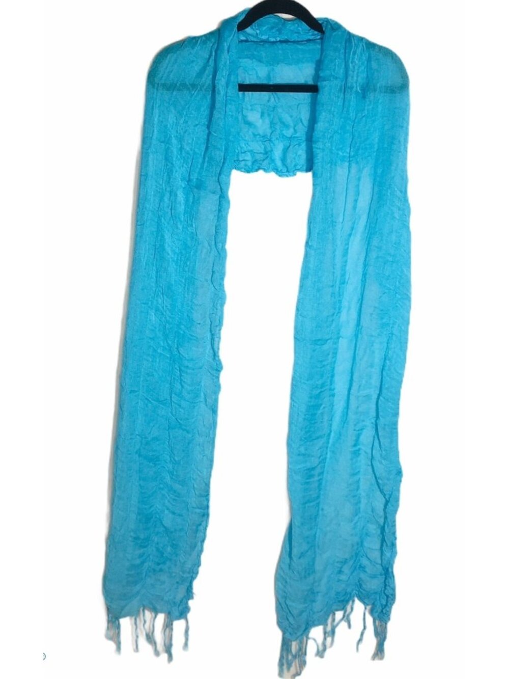 Echo scarf wrap sheer fringe light weight rayon blend 96x20" READ